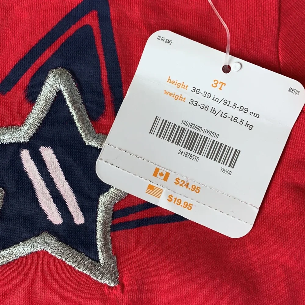 NWT Gymboree White Patriotic Top 3T T-shirt Stars